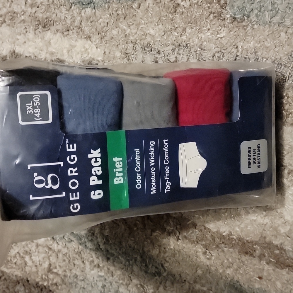 George 6 pack brief underwear size 3XL (48-50) New with tags. Multi color